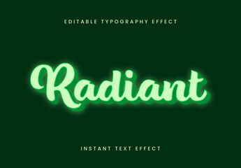 Green Fresh Glow 3D Style Text Effect Shiny Script Font