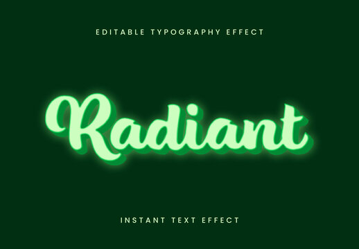 Green Fresh Glow 3D Style Text Effect Shiny Script Font