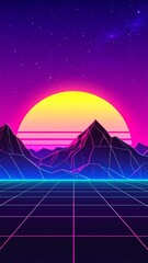 retro futuristic background for a poster, TikTok 5