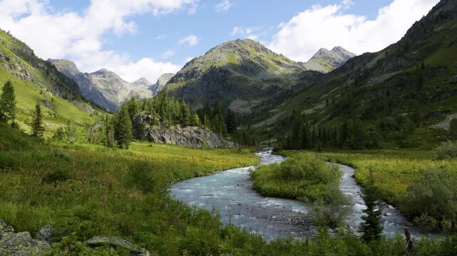 Beautiful summer mountain landscape. Altai, Russia