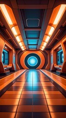 retro futuristic background for a poster, TikTok 6