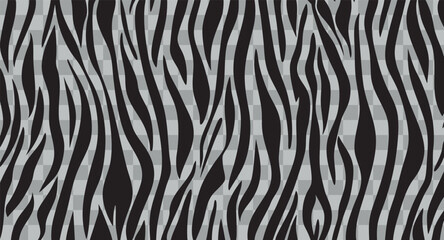 Dynamic Black Zebra Stripe Pattern Vector Illustration on Transparent Background Abstract Minimalist Graphic Design