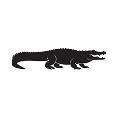 Fototapeta premium crocodile silhouette side view wildlife illustration silhouette silhouette vector