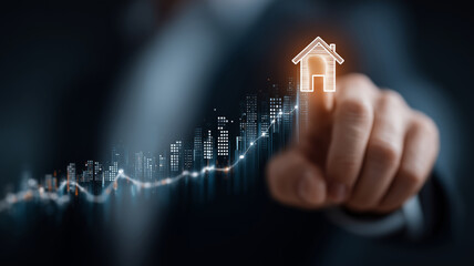 Businessman enhancing future growth through digital innovation and visualization