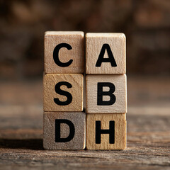 Stacked wooden blocks labelled cash, credit, debt, and savings illustrate personal finance decision-making, balance, and responsible money management strategies.