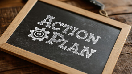 Engaging action plan on a tablet displaying creative gears