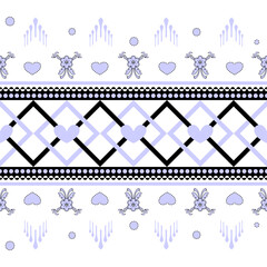 geometric ethnic. Vintage floral vector set featuring seamless patterns and decorative lace borders for Christmas card scrapbooking and textile wallpaper design, Native American tribal fabric.