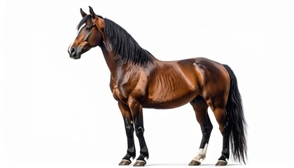 a majestic stallion horse, entire body fully visible from head to hooves