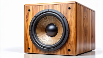 a high-end speaker with a wooden enclosure