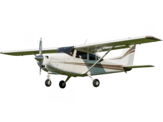 Small white airplane small plane isolated on a transparent background