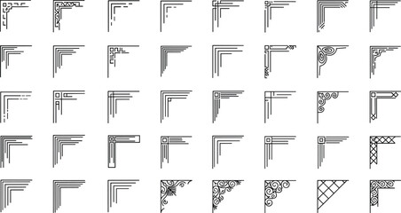 Collection of elegant corner design elements for creative projects and decorative borders