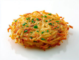 A piece of Loaded Hash Browns with a soft colored background isolated.