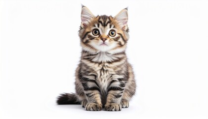 Small Tabby Kitten Isolated for Pet Design Use