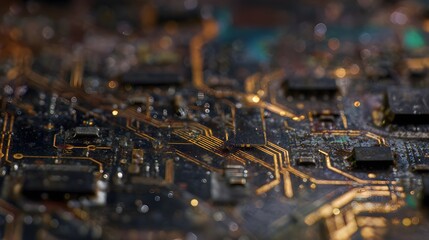 Abstract circuit textures evoke retro technology a dramatic conceptual image of digital innovation