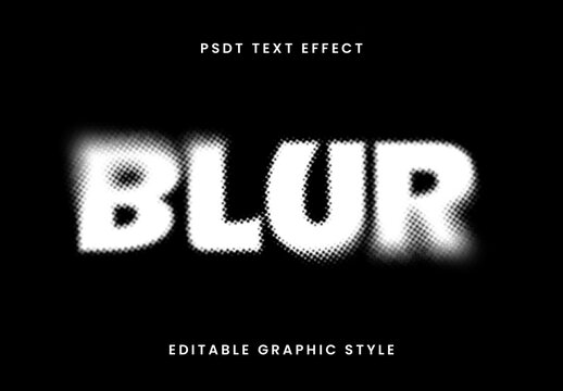 White And Black Blurred Dots Text Effect Halftone Dispersion Font