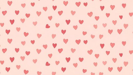 Pastel pink background with scattered small hearts