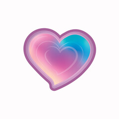 Gradient heart, soft neon light, smooth gradient transitions