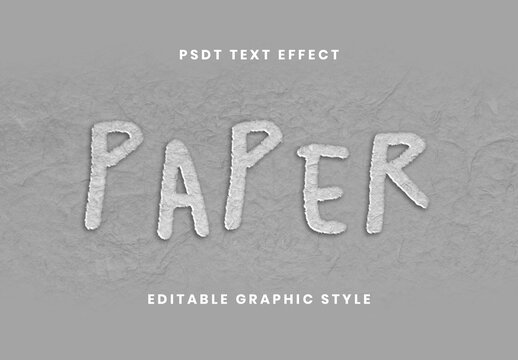 White And Gray Handmade Texture Craft Paper Text Effect Cutout Font
