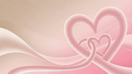 Intertwined hearts in pastel hues