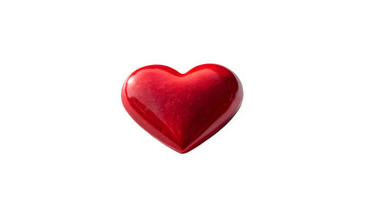 Obraz premium Single Red Heart Isolated with Soft Shadow – Minimal Valentine Concept