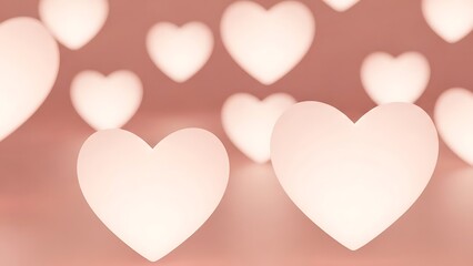 Soft pink background with floating white hearts