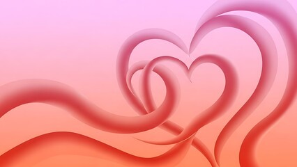 Intertwined hearts in gradient background