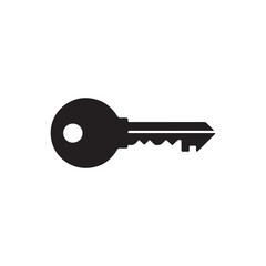 Key icon vector flat style logo template on white back ground