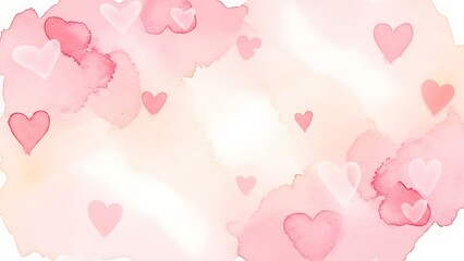 Soft pink hearts on white background