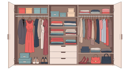 Artistic silhouettes of many different birds perched on various tree branches with leaves against a soft grey circular moon background.