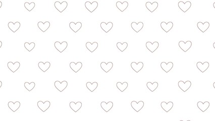 A seamless pattern of hand drawn hearts on a white background