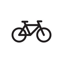 Fototapeta premium Minimalist black and white outline icon of a bicycle on a plain background
