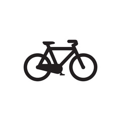 Obraz premium Simple black flat design icon of a bicycle representing cycling and transportation