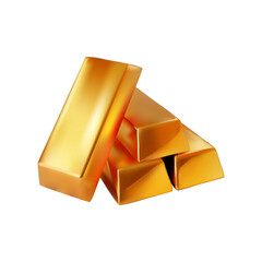 Realistic golden bars on a white background. 3d golden bar isolated on a white background