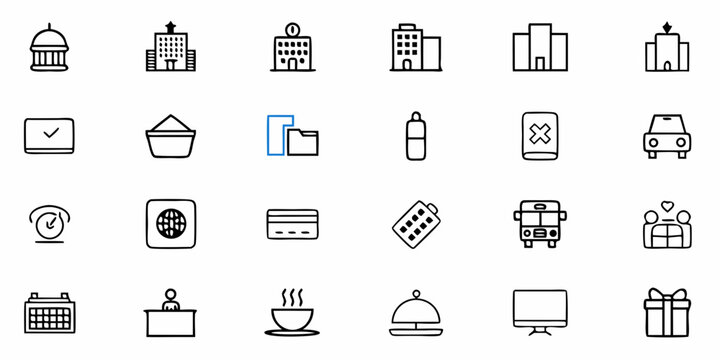 A Set Of Icons For Different Types Of Business Acc SVG Line Icon Set &ndash; Editable Vector Icons