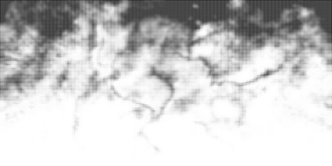 Grunge halftone gradient background. Faded grit noise texture. White and black sand wallpaper. Retro pixelated backdrop. Anime or manga style comic overlay. Vector graphic design textured template
