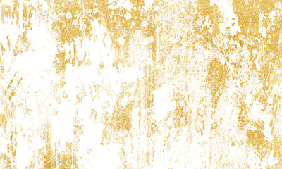 Gold grunge overlay with distressed peeling paint texture, vertical streaks and worn metallic...