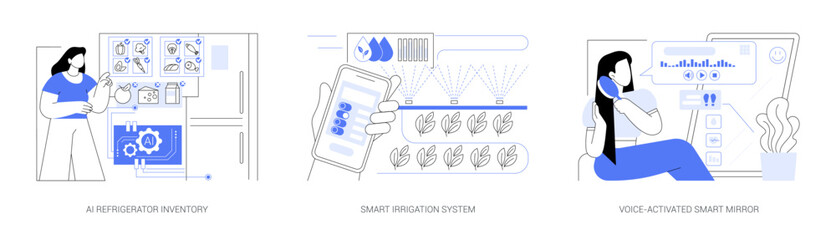 AI-Powered Everyday Smart Living abstract concept vector illustrations.