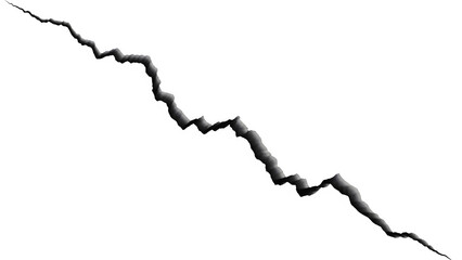 A white jagged line isolated on transparent background