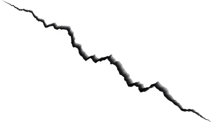 A white jagged line isolated on transparent background