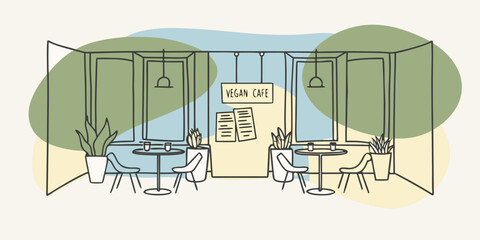 Trendy Vegan Cafe with Eco-Friendly Decor