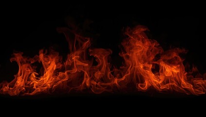 Fototapeta premium Dark background with isolated flames designed for graphic art, focusing on visual separation and impact.