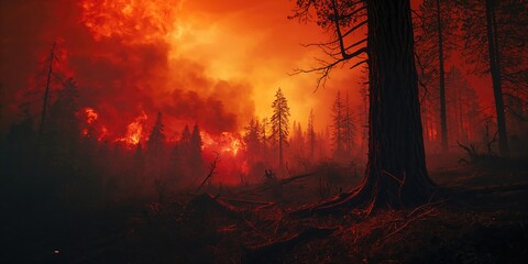 Flooded urban area with scattered debris, highlighting infrastructure vulnerability, Earth Day