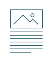 Pa simple line drawing depicts a framed image above several horizontal lines representing a visual layout.