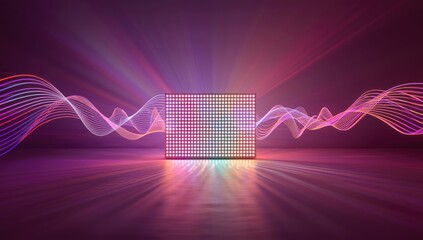 Light diffraction pattern from an LED array on the grating, used for optical performance testing