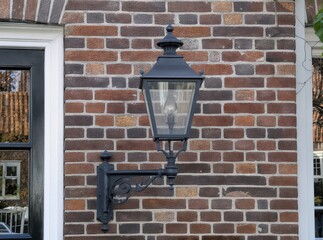 Vintage Wall Lantern on Brick Wall with Elegant Design Features