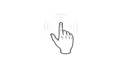 A white hand gesture isolated on transparent background indicating silence or shh