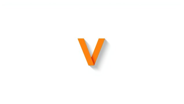 Letter V in white on a plain white backdrop, designed for text overlay and visual clarity