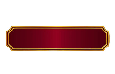 Red and gold decorative banner isolated on a transparent background