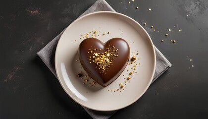 キャンドルの灯りに浮かぶハート型チョコレートの静物構成｜Heart-Shaped Chocolate in Candlelit Ambience

