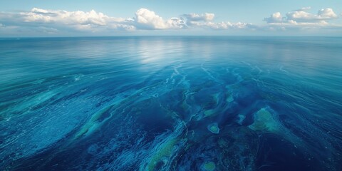 North Sea phytoplankton proliferation, natural aquatic plant development captured by remote sensing